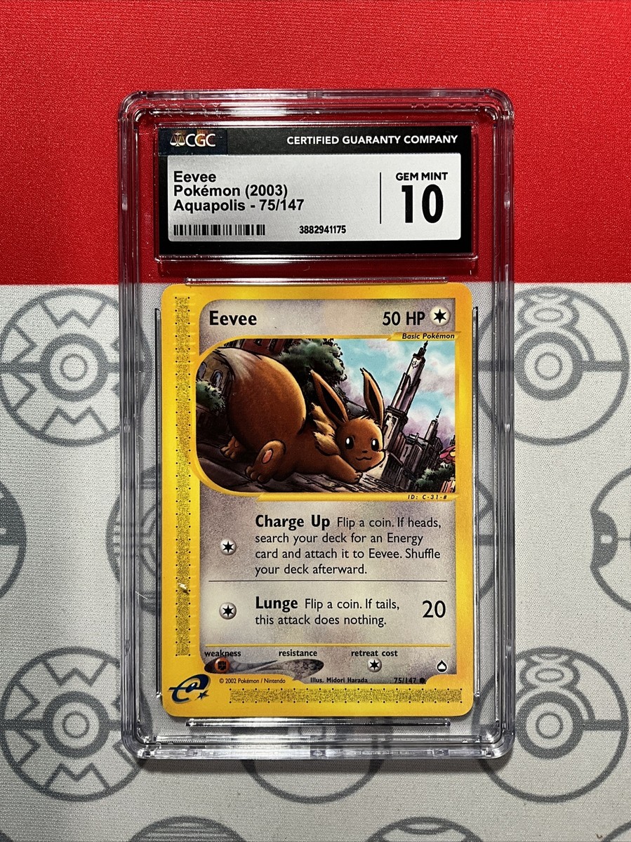 NEW CGC 10 GEM 2003 Pokemon Aquapolis Eevee 75/147 Non-Holo PSA