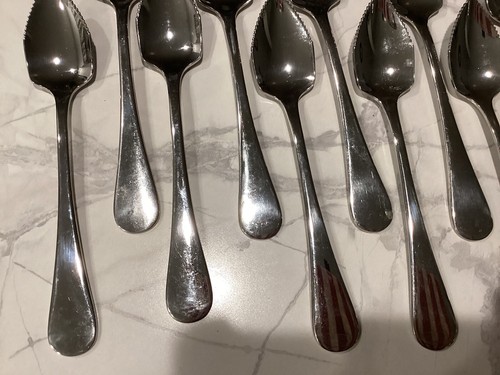 Silhouette by Dansk 18/10 Stainless 6 1/4" Grapefruit Spoons Lot of 11 - Picture 3 of 4