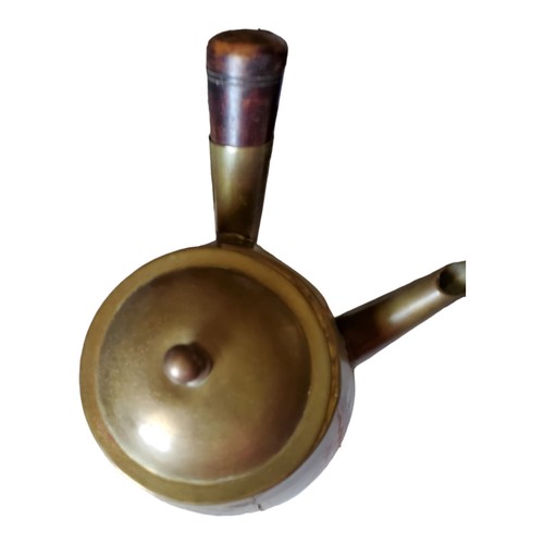 Vintage Brass W/Wooden Side Handle Kyusu Turkish Tea/Coffee Pot/Kettle - Picture 7 of 13