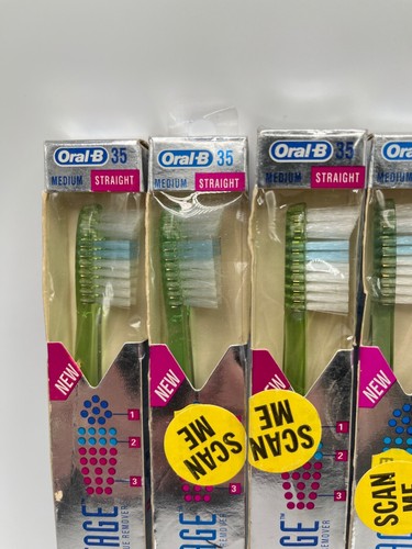 5 LOT Vintage 1993 Oral-B Advantage Toothbrush Medium 35 Full Straight INDICATOR - Picture 3 of 9