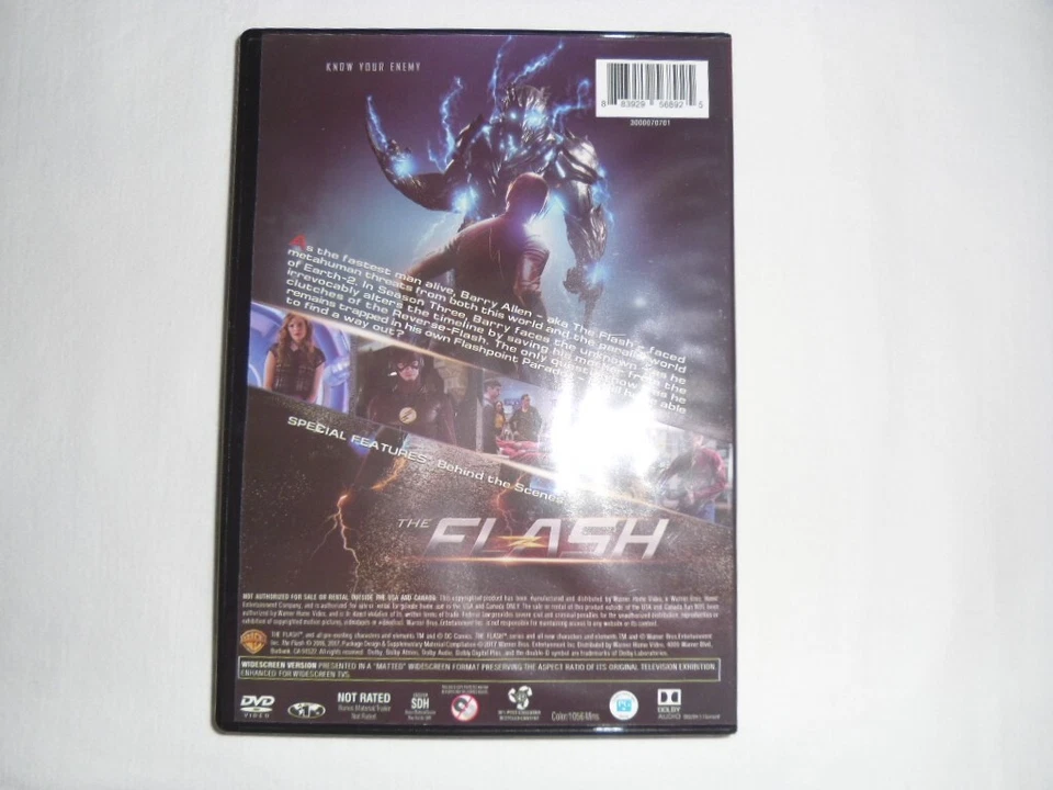 FLASH (THE), Complete Third Season, 5-DVD set, Region 1, Not Rated  (2017) - Image 2 of 3