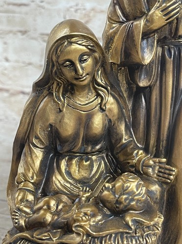 Christmas Decoration Gift Statue-Holy Family with Baby Jesus Cold Cast Bronze - 第 5/6 張圖片