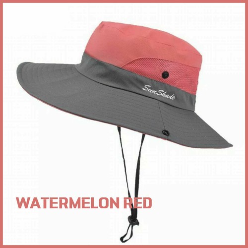 Wide Brim Sun Hat Women UV Protection Ponytail Summer Beach Visor Floppy Cap AU - Picture 17 of 17