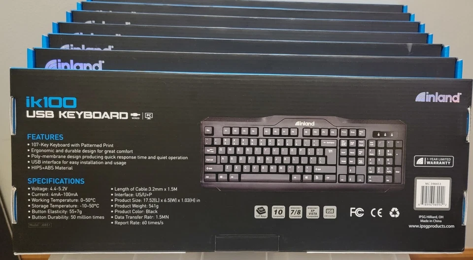 Inland ik100 Wired USB Keyboard Micro Center NEW.  - Image 2 of 2