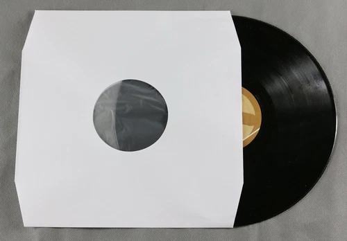 200 St. LP Schallplatten Innenhüllen, gefüttert, reinweiß mit Eckschnitt,90 gr.