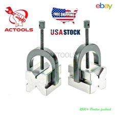 NEW Precision Engineers All Steel V  Blocks Clamp Set Vee  Block Matched Pair