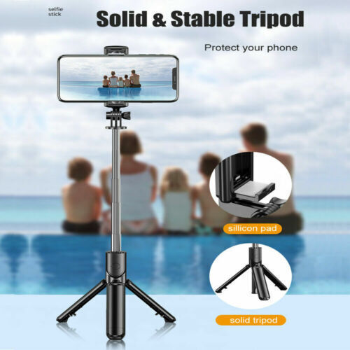 Extendable Tripod Stand Selfie Stick For Samsung iPhone Bluetooth Remote Folding - Picture 4 of 16