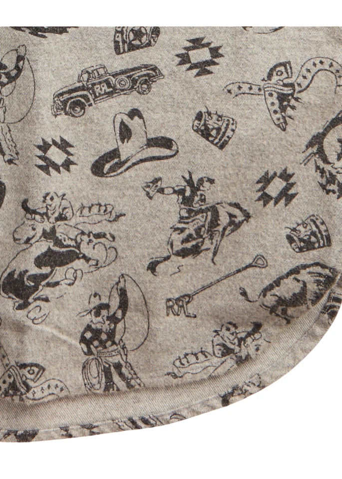 Ralph Lauren RRL Grey Brushed Cotton Western Print Chamois Workshirt New - Image 3 of 4