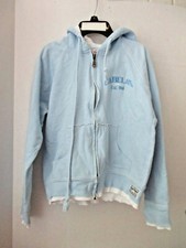 CABELAS HIGH FEVER Light Blue FULL ZIP HOODIE SWEATSHIRt JACKET Girls Small