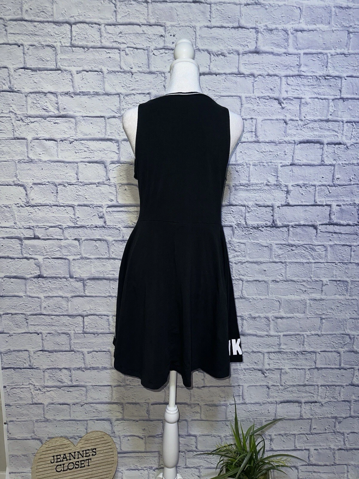 UNDERCOVER ROSA Victoria Secret abito sportivo donna senza maniche nero taglia L