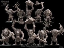 Stone Trolls Multi Part kit - Avatars of War Greenskin Orcs Goblins Proxy