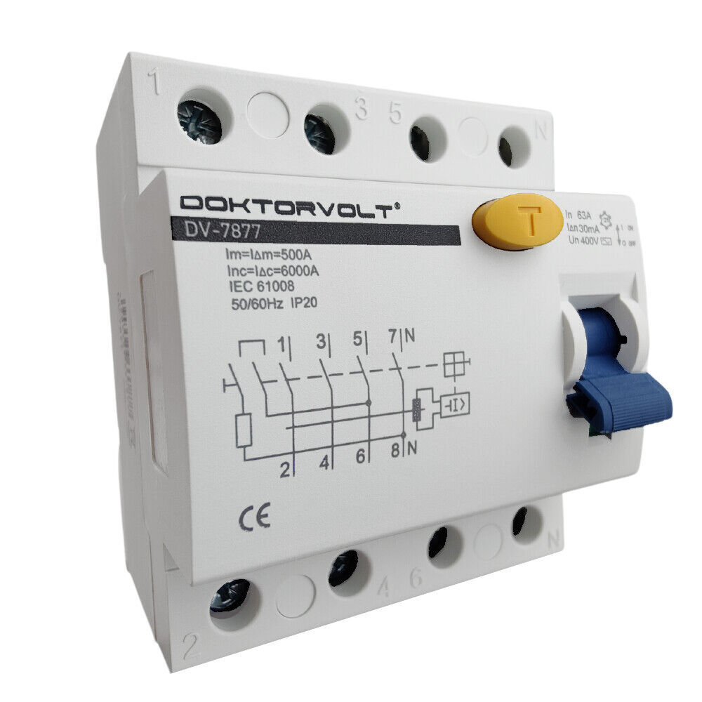 Interruttore differenziale FI interruttore RCD 63A 4P 30mA tipo AC FI...
