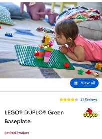 LEGO Duplo #2304 Large 15"x15" Green Building Plate NEW Set of 2 Sealed
