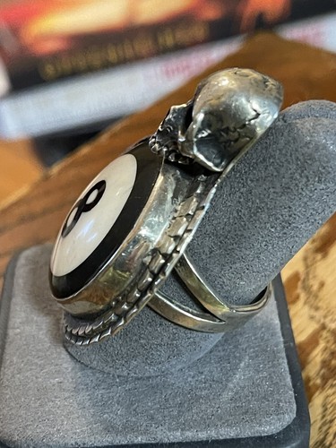 Very Cool Sterling & 8 Ball Ring Signed ASL /.925 Free Shipping! - Picture 2 of 7