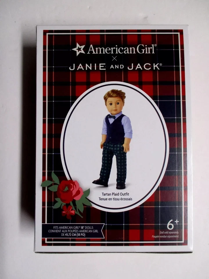 American Girl Janie and Jack BOYS Tartan Plaid Outfit Shoes Vest Shirt  - Logan - Image 4 of 4