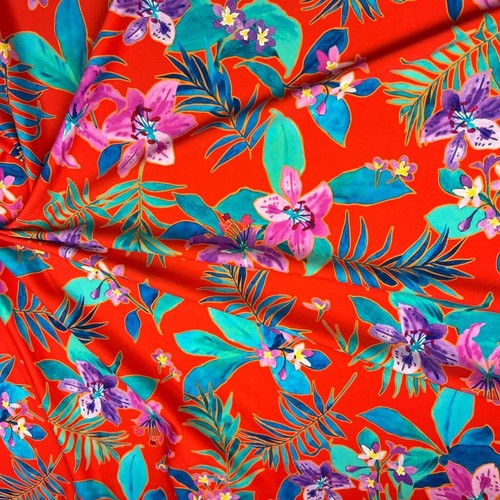 FREE SHIPPING Stretch Fabric Purple Cayennes Print 60" Swimsuit Spandex By Yard - Picture 3 of 5