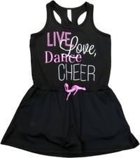 Ideology Girls  Graphic-Print Dance Cheer Tank Dress skort Romper Black M 10/12