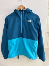 The North Face Teen Unisex Blue Amphibious Packable Wind Jacket Size XL 14/16