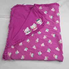 27x30 Gymboree Snow Bear Purple Baby Ruffle Blanket Double Sided 2013