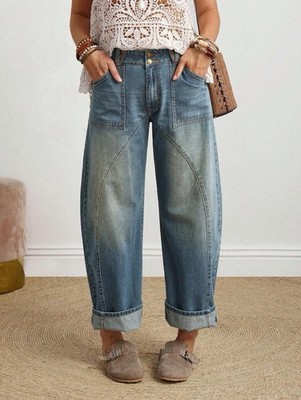 Barrel jeans Women's Loose Fit Denim Jeans, size 27