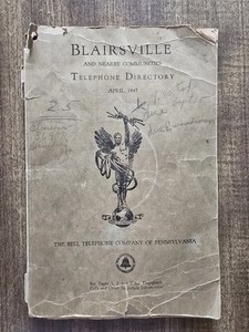 Vintage 1947 Blairsville Indiana PA Telephone Directory Phone Book Genealogy Ads