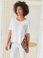 Pullover Weiß 38 Linea Tesini Damen Kurzarm BläTterdruck Uvp: 59,99€ A165