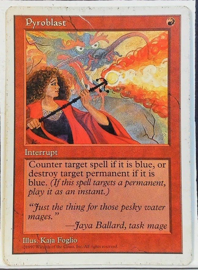 Pyroblast Regular Moderate play MP MTG Fifth edition 1997
