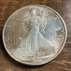 1990 WALKING LIBERTY AMERICAN EAGLE .999 FINE SILVER DOLLAR COIN 1oz