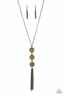 Triple Shimmer Brass Necklace 