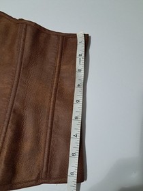 Women's corset with laces, metal hooks and flexible boning, brown.XL