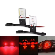 2x Red Devil Eyes Demon Evil Eye LED DRL For Projector Lens Headlight Retrofit