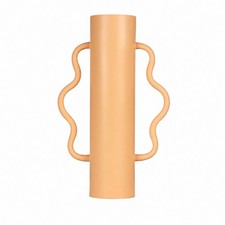 Hohe zylindrische Vase mit zwei welligen Griffen vielseitig f&uuml;r Wohnzimmer
