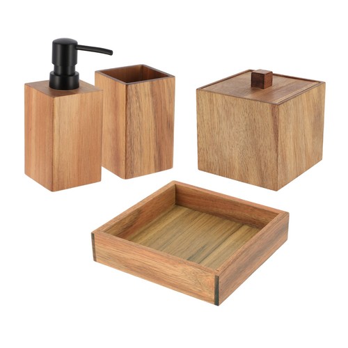 Acacia Bathroom Accessory Set Tumbler, Soap dispenser, Tray, Soap Dish - Picture 72 of 96
