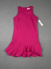 Eliza J Dress Womens 10P Pink Textured Ruffle Hem Sleeveless Party Cocktail NWT