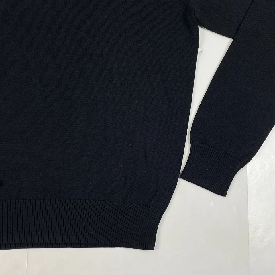 Jos A Bank Sweater Mens Small Black Pima Cotton V Neck Pullover Golfer Golfing - Image 4 of 4