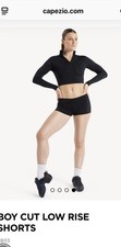 Capezio Shorts Womens S Black Boycut Low Rise TB113 Dancewear Athletic NWT