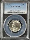 1952-D  25C Washington Quarter Dollar PCGS MS66  33933397