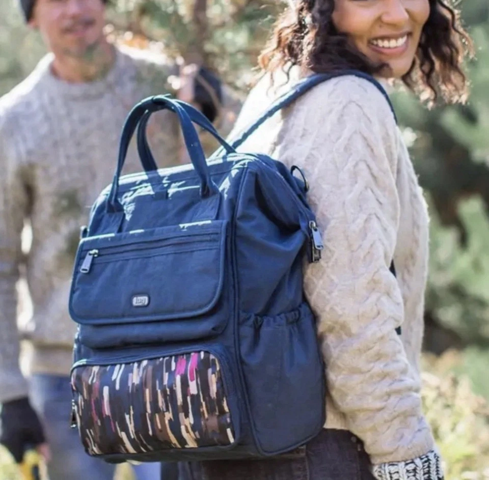 Mochila/bolso de mano/bolso multiusos convertible Lug Via Riverwalk azul marino Foto 2 de 4