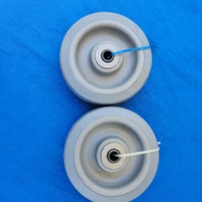 Set of 2 Industrial 6" x 2" Water Resistant Plastic Wheel w/gray rubber tread