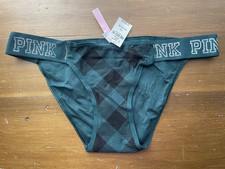 NEW 2016 Victoria's Secret PINK Wide Logo Band Extra Low Bikini Panty L Vintage