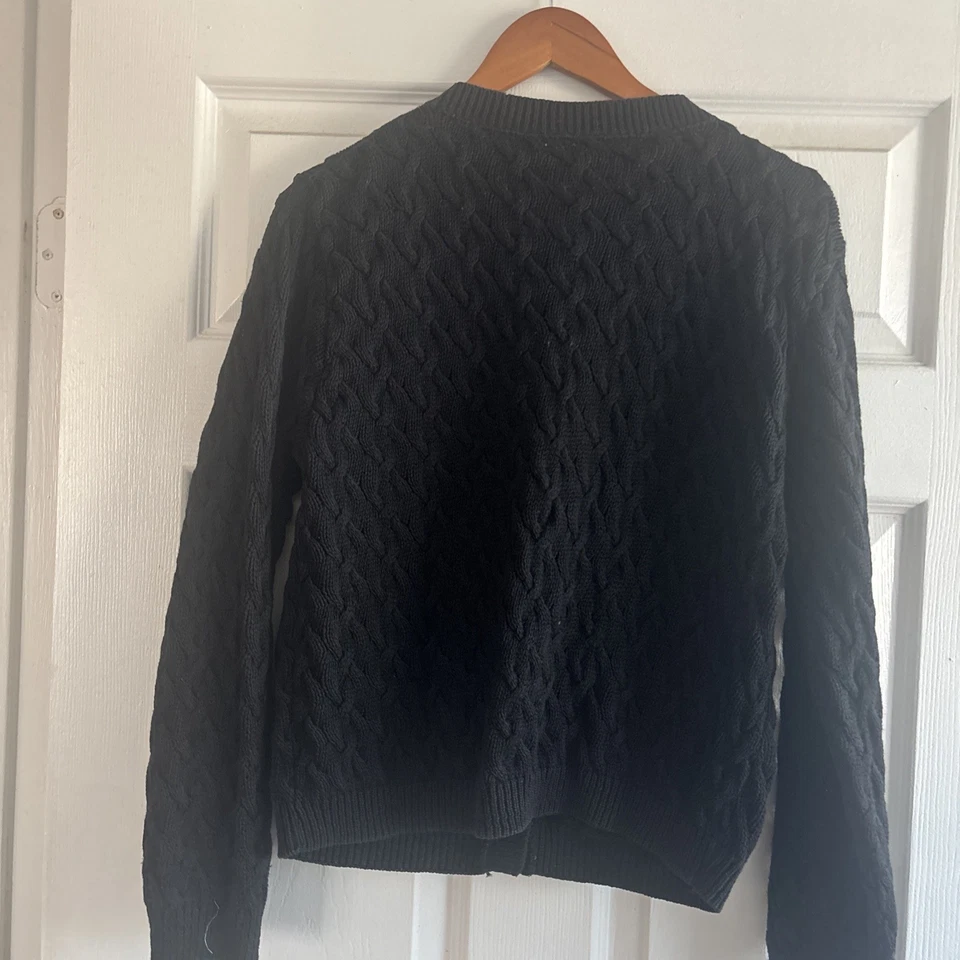 Lord & Taylor Vintage 100% Fine Cotton Cardigan Sweater Gold BottomsSize M - Image 3 of 4