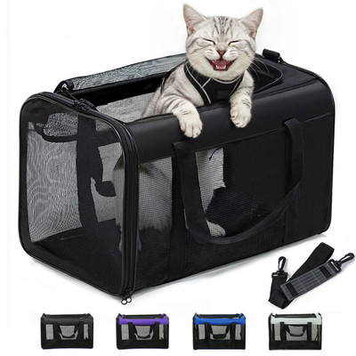 Conlun Cat Carrier,Soft-Sided Cat Carriers with 4-Sided Mesh,Airline Approved Pe