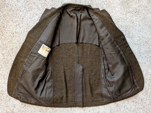 Vtg 60s Barnas Mor Donegal Tweed Blazer Cashmere-Mohair Moss Green sz 44 *RARE!* - Picture 18 of 23