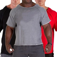 Bodybuilding Shirts Casual Cotton Fitness Gym M~2XL Round Neck T-shirt Wear