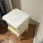 Cream/White Painted 2-Drawer Nightstand w/ Storage, Knob Handles — photo 3