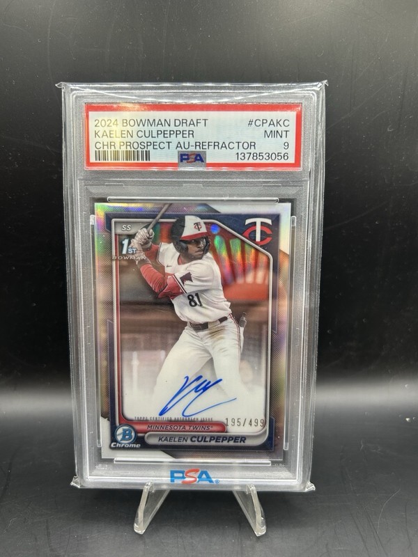 2024 Bowman Chrome Draft Kaelen Culpepper 1st Refractor Auto PSA 9 #CPA-KC