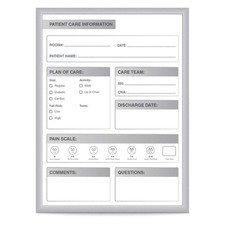 GHENT Patient Room DryErase Brd,Steel,18-1/2"W 52VK01