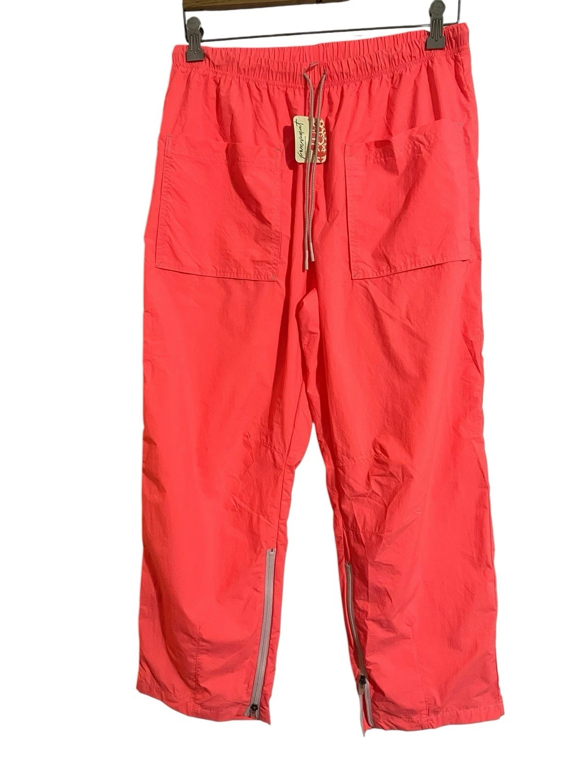 $78 Free People Movement Fly By Night Pants Size Large NEON CORAL