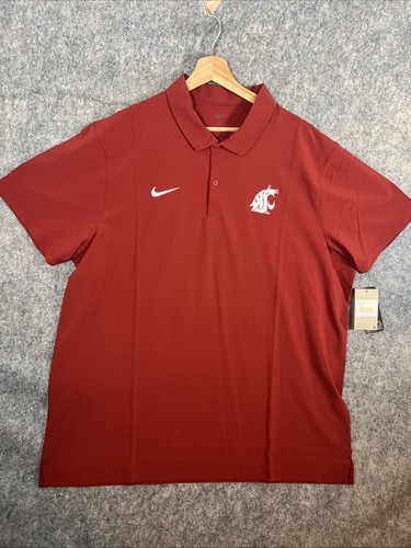 Washington State Cougars Football Nike Dri-Fit Polo Shirt Crimson Men’s 2XL NEW - Picture 4 of 11
