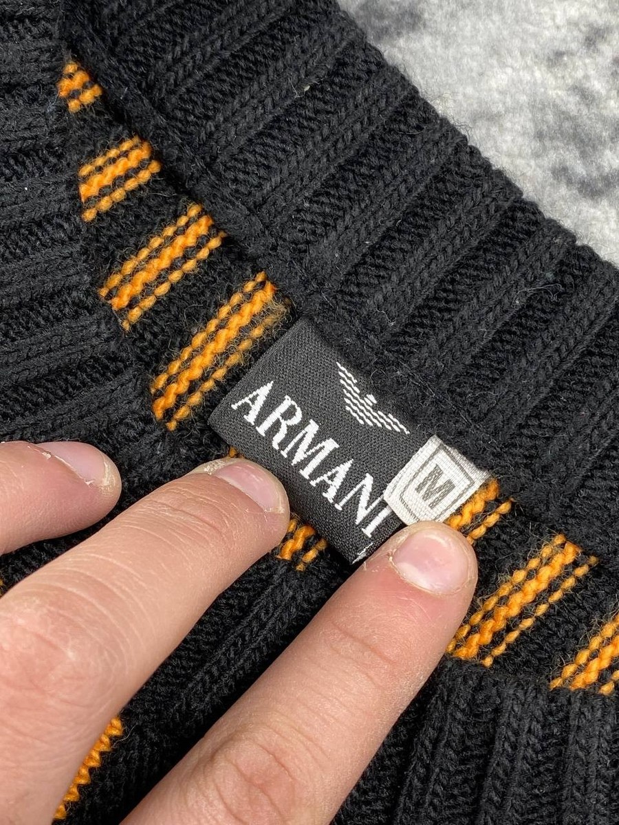 トップス emporio armani 00s Knit archive Vintage Armani 00s Ribbed Knit Sweater Men Size L Black | eBay